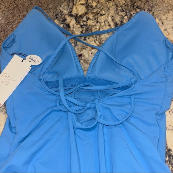 CALIA Women's Swim Triangle Strappy Back One Piece NWT - Picture 7 of 10